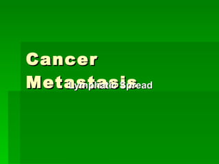 Cancer Metastasis Lymphatic Spread 