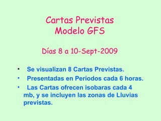 Cartas Previstas Modelo GFS Días 8 a 10-Sept-2009 ,[object Object],[object Object],[object Object]