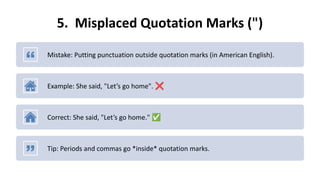 Common Punctuation Errors and Correct Usage for English Teachers | PDF