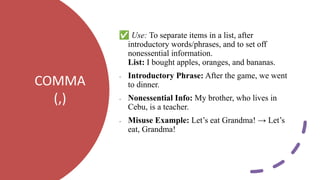 Common Punctuation Errors and Correct Usage for English Teachers | PDF