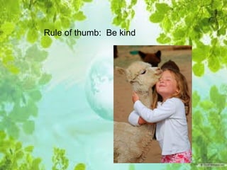 Rule of thumb: Be kind
 
