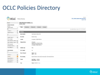 OCLC	Policies	Directory	
 