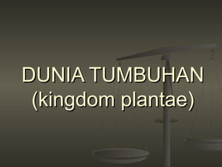 DUNIA TUMBUHAN
 (kingdom plantae)
 