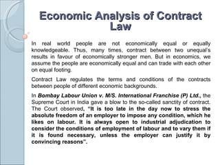 Economic Contract Example Economic Analysis Of Law | PPT