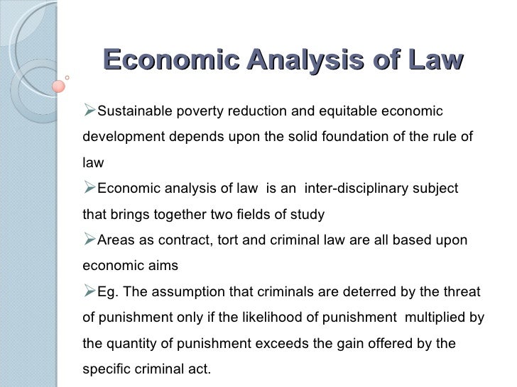 Economic Analysis Of Law
