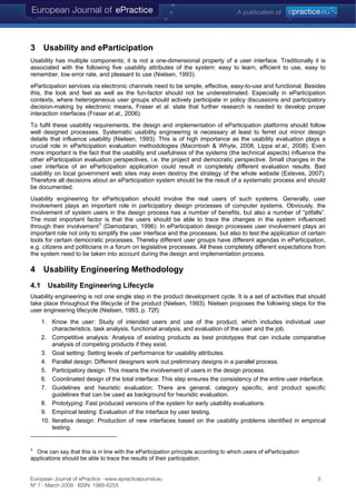 Usability Engineering in eParticipation