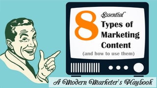 Types of
Marketing
Content
8(and how to use them)
 