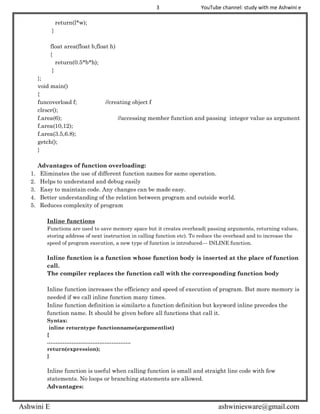 2nd puc computer science chapter 8 function overloading | PDF