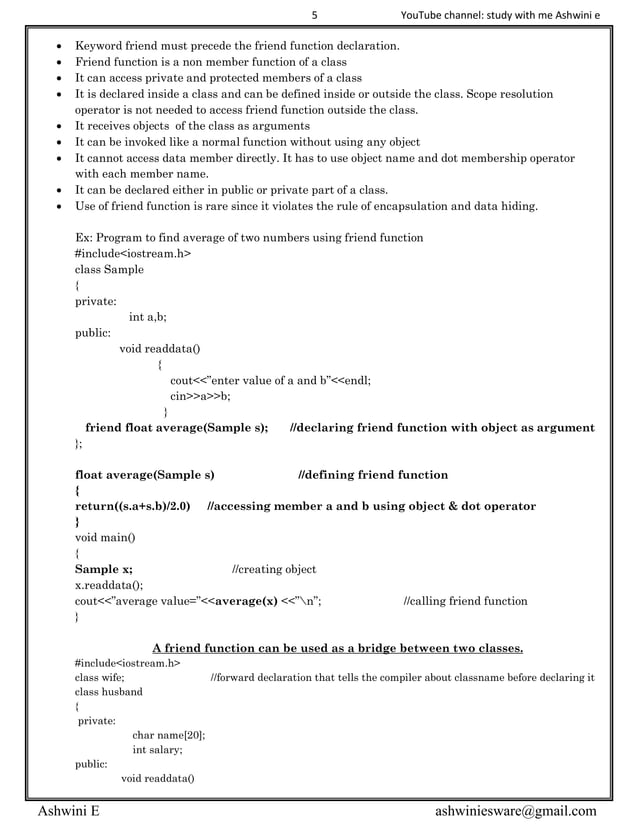 2nd puc computer science chapter 8 function overloading | PDF