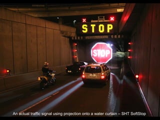 Stop Sign Projected On Water