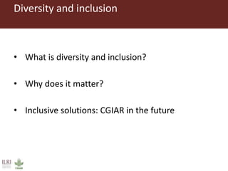 Session 8 GDI: The future for the CGIAR by Jimmy Smith