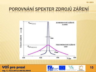 10.1.2013



       POROVNÁNÍ SPEKTER ZDROJŮ ZÁŘENÍ




VOŠ pro praxi                            15
reg. č.: CZ.1.07/2.1.00/32.0044
 