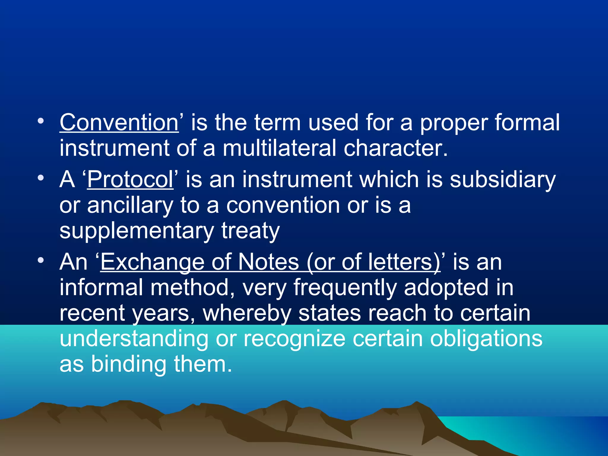 Treaty Instruments law of treaties | PPT