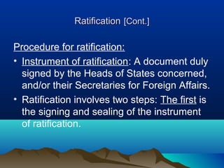 Ratified Def law of treaties | PPT