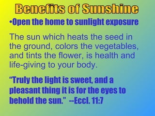 More benefit derived fromMore benefit derived from
short frequent sunbaths thanshort frequent sunbaths than
from long, inf...