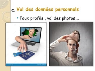  Faux profils , vol des photos …
Vol des données personnels
C:
 