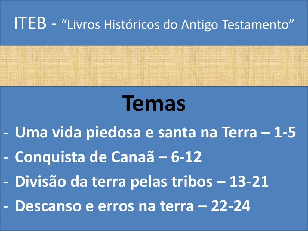 8ª Aula Livros historicos do antigo testamento 8ª Aula Livros historicos do antigo testamento