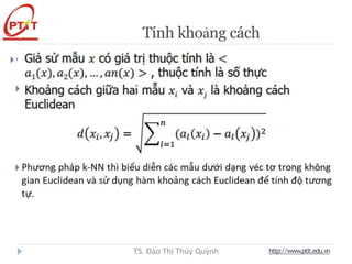 Tính khoảng cách
http://www.ptit.edu.vn
TS. Đào Thị Thúy Quỳnh
 