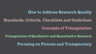 Managing Quality In Qualitative Research | PDF