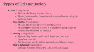 Triangulation Types Managing Quality In Qualitative Research | PDF