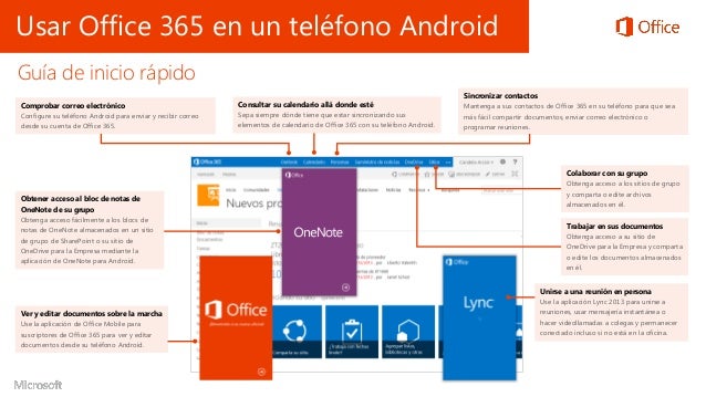 Guia Rapida De Microsoft Usar Office 365 En Android sincronizar calendario office 365 android
