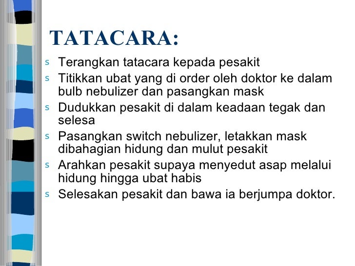 Ubat Dalam Nebulizer - Bertanya e Ubat Dalam Nebulizer - Bertanya e