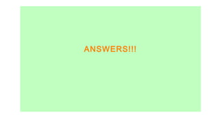 1. Pacific
2. Indian
3. Any of these: meteorite, comets, volcanoes
4. Sound Navigation and Ranging
5. 3 points: IN ORDER:
Cont.Shelf, Cont.Slope, Cont.Rise
6. Abyssal Plain
7. Fringing Reef
8. Guyot
9. Trench
ANSWERS!!!
 