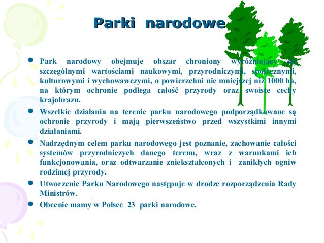 Ochrona Przyrody Powtrzoenie Sprawdzian 1 Liceum Ochrona przyrody w Polsce