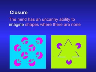 Closure
The mind has an uncanny ability to
imagine shapes where there are none

 