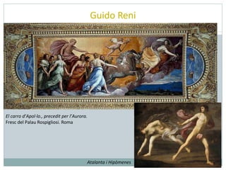 Guido Reni El carro d’Apol·lo., precedit per l’Aurora.   Fresc del Palau Rospigliosi. Roma Atalanta i Hipòmenes 