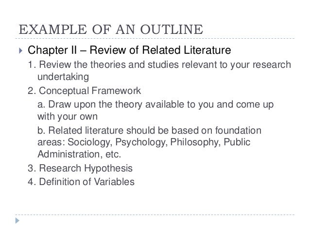 Thesis chapter 2 outline