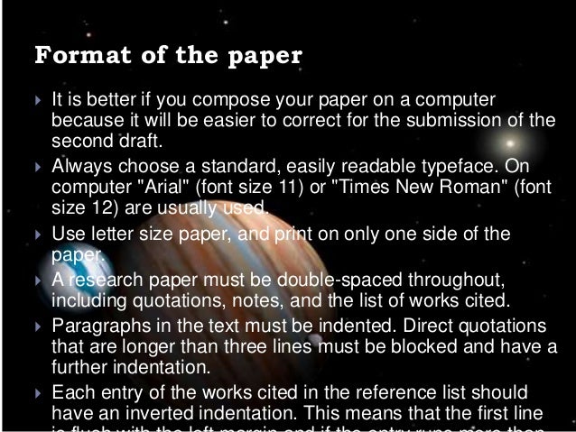 Standard font size for thesis