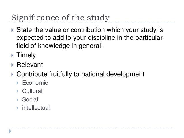 Thesis significance example