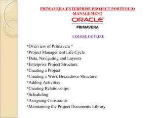 Primavera Database Structure Primavera Training | PPS