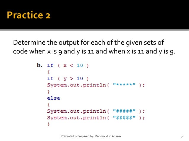 8 programming-using-java decision-making practices 20102011 | PPT