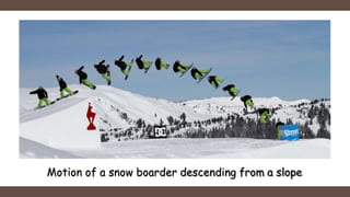 Motion of a snow boarder descending from a slope
 