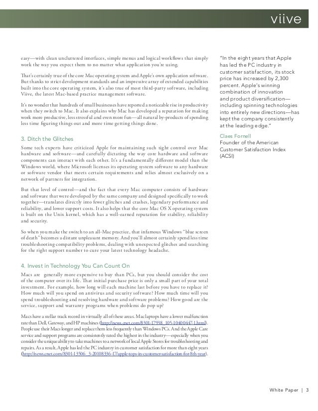 reasons for a business to provide support for mac os x