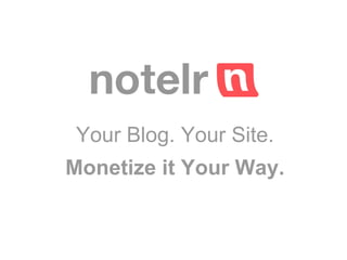 Your Blog. Your Site.
Monetize it Your Way.

 