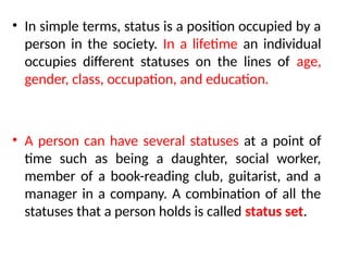 8-Role and Status 8-Role and Status 8-Role and Status | PPT