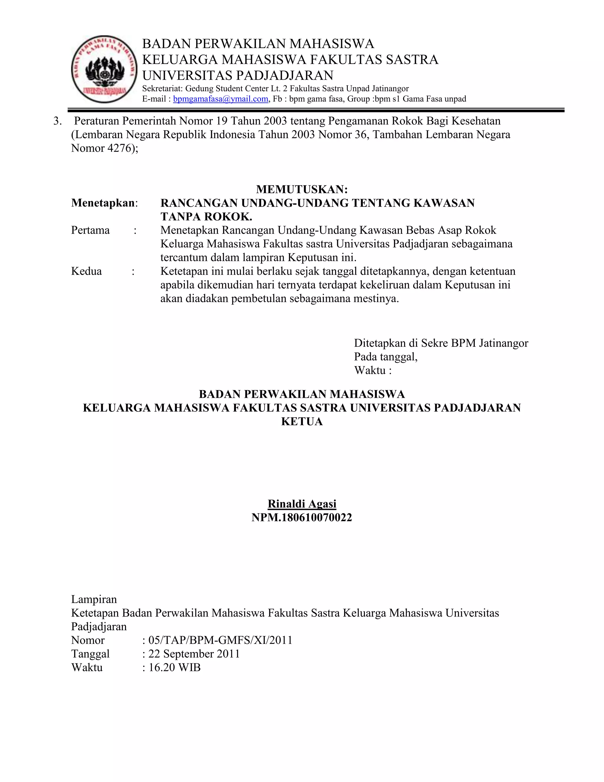 8. ruu kawasan tanpa rokok | DOCX