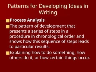 English Lesson Patterns of Idea Development | PPTX