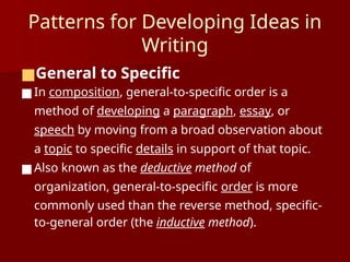 English Lesson Patterns of Idea Development | PPTX