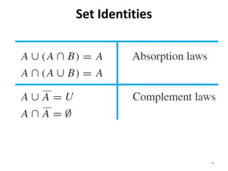 Set Identities
14
 