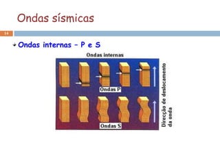 Ondas sísmicas
14


     Ondas internas – P e S
 