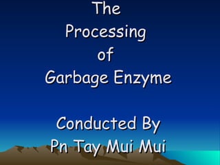 The  Processing  of  Garbage Enzyme Conducted By Pn Tay Mui Mui 