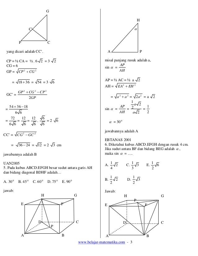 Soal Soal Dimensi Tiga