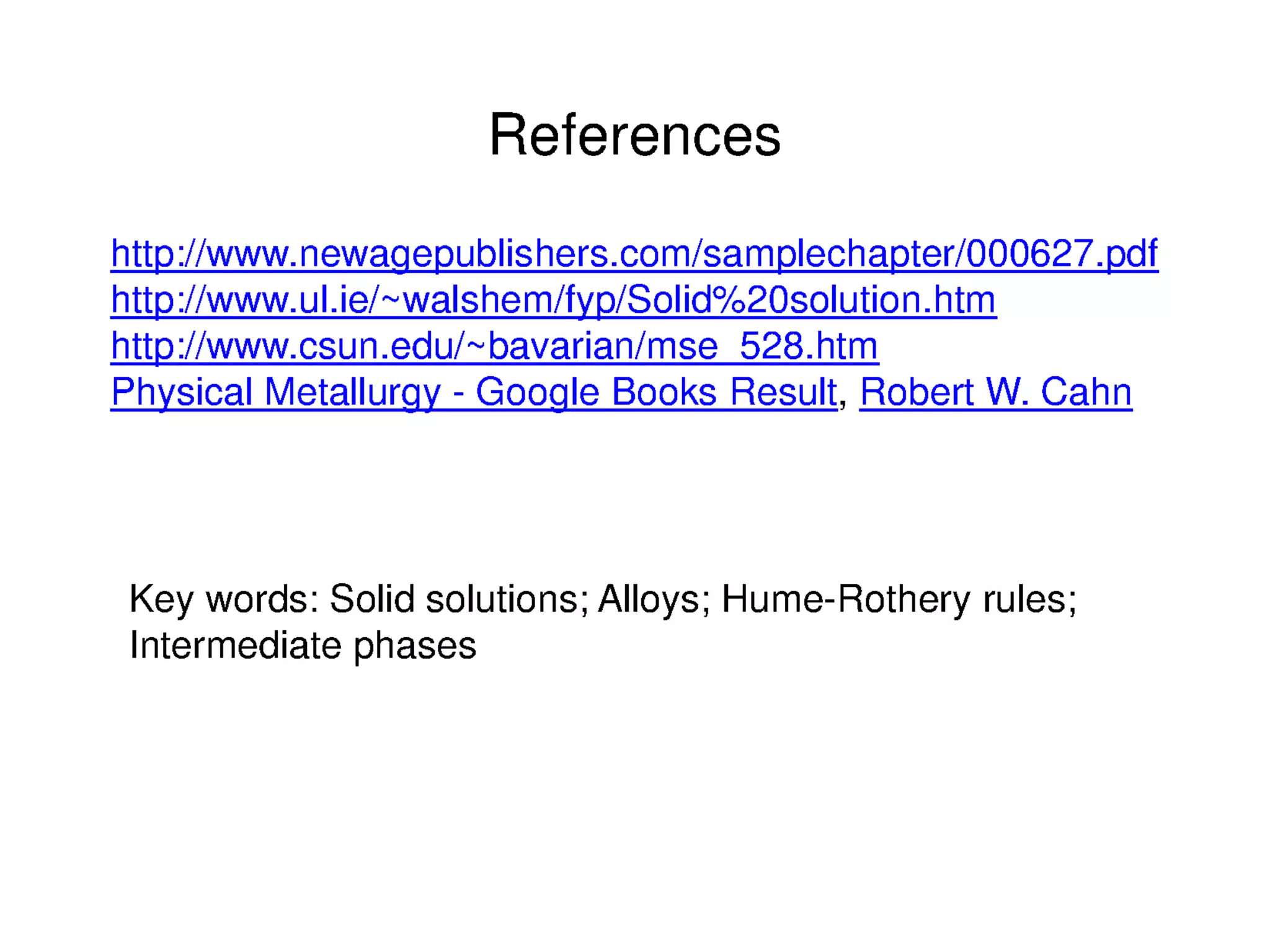 MAterial science -- solid solutions