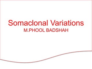 Somaclonal Variations
M.PHOOL BADSHAH
 