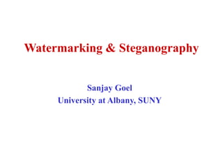 Watermarking & Steganography
Sanjay Goel
University at Albany, SUNY
 
