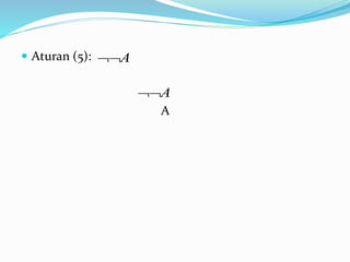  Aturan (5):
A
A
A
 